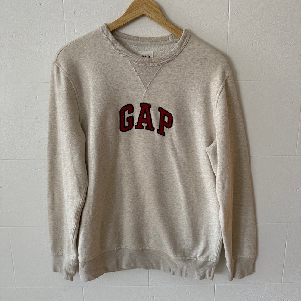 GAP | Classic Logo Beige Crewneck Sweatshirt | Acadamia | Size XS